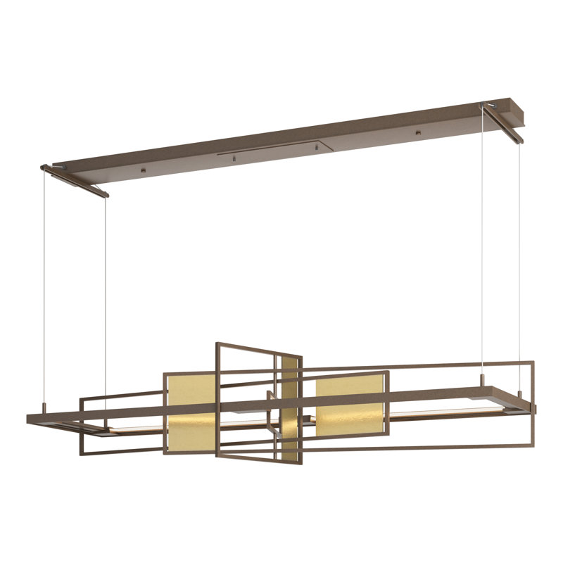 Luminaire suspendu linéaire à DEL Four Seasons, Bronze, Laiton moderne