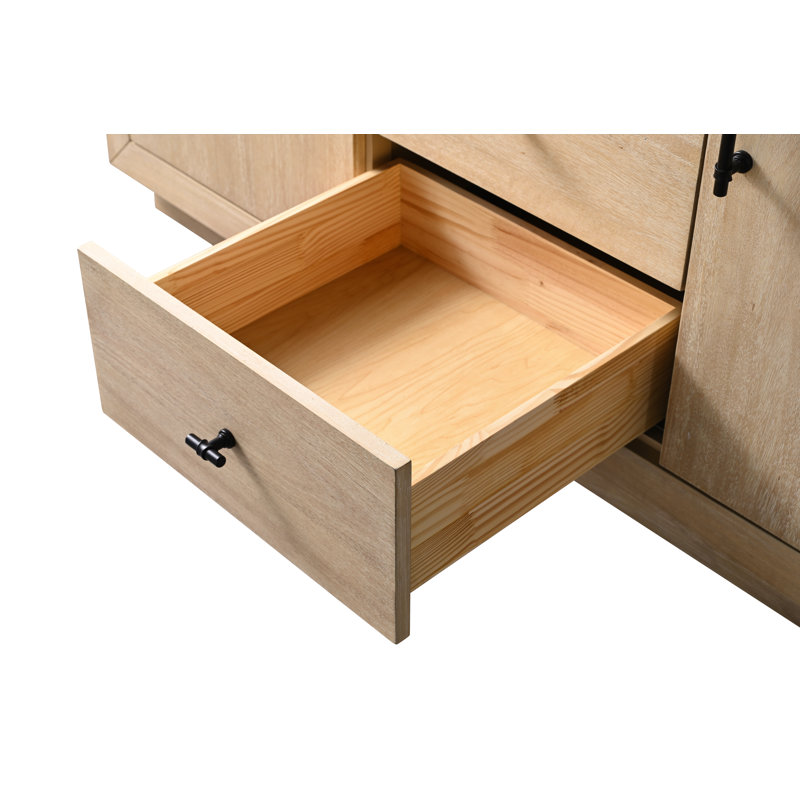Ensemble de meuble-lavabo sur pied 48 po avec plateau en calcaire noir Avignon, Calcaire noir, Blé clair, 48"