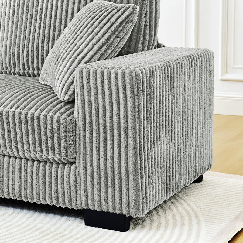 Canapé modulaire rembourré, canapé modulaire en L, Gris