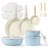 CAROTE 18-Piece Nonstick Cookware Set with Detachable Handle, Blue