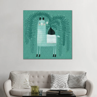 «Llama - Plant» par Terry Runyan - impression d'art graphique
