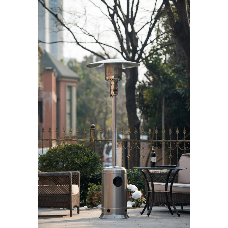 Chauffe-terrasse d'extérieur au propane avec roues portatives 47, Argent argent