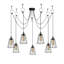 Lustre industriel noir, 53,1 po de diamètre x 51,2 po de hauteur | Corps en fer durable, hauteur réglable, 7 x E27 Max 40W | Design élégant et nostalgique pour les maisons modernes, classé IP20, parfait pour la salle à manger et le salon