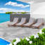 Chaises longues portatives pour patio, en bois d'acacia et maille grise, style moderne pour piscine-1393648017