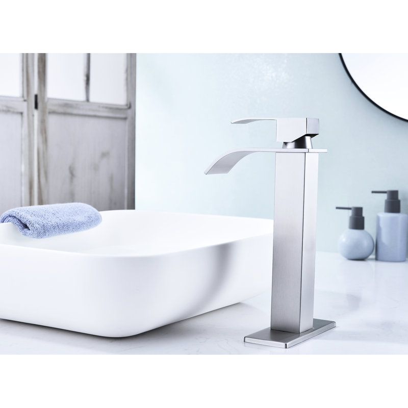 Brushed Nickel Waterfall Spout Bathroom Shower Faucet, Stainless Steel, Dependable Quality Rv Vanity Sink Fashionable