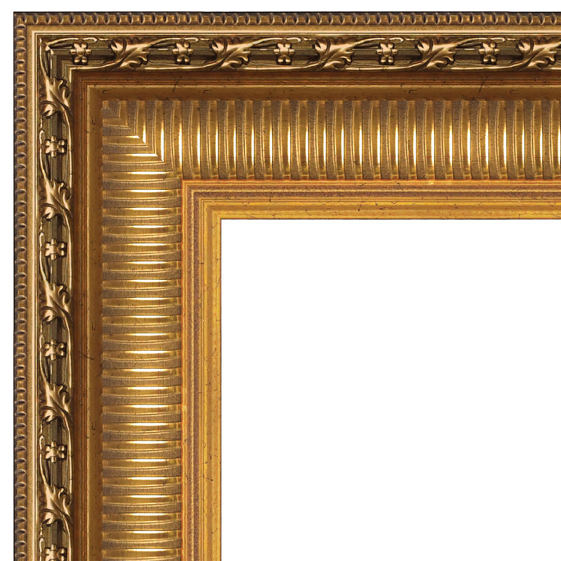 Large Gold Framed Abstract Canvas Print of Capri Terrace