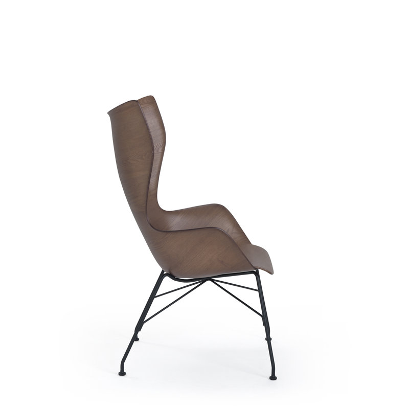 K/Wood Lounge Chair, Ash Dark Wood with Black