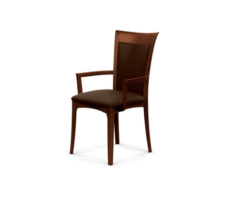 Morgan Upholstered Arm Chair, Coffee, Cognac Cherry