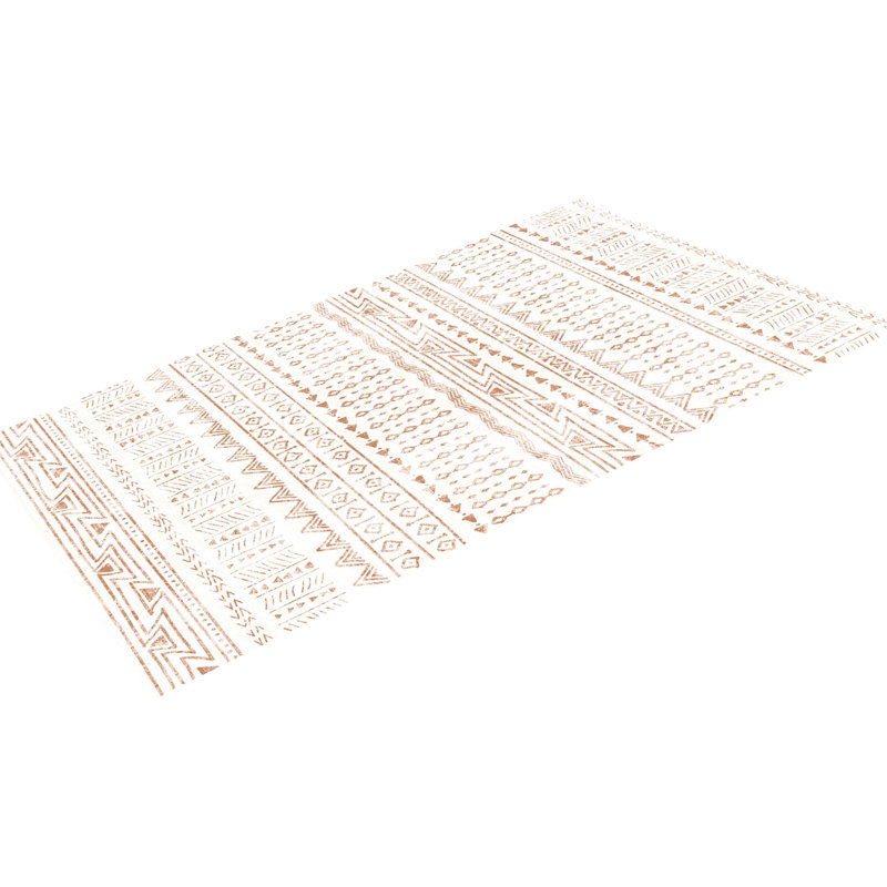 Tapis beige lavable antidérapant 6 x 9 pi avec large tissage serré et convient à divers tapis de sol