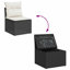 Ensemble de canapé de jardin en rotin PE noir Vidaxl, acier thermolaqué