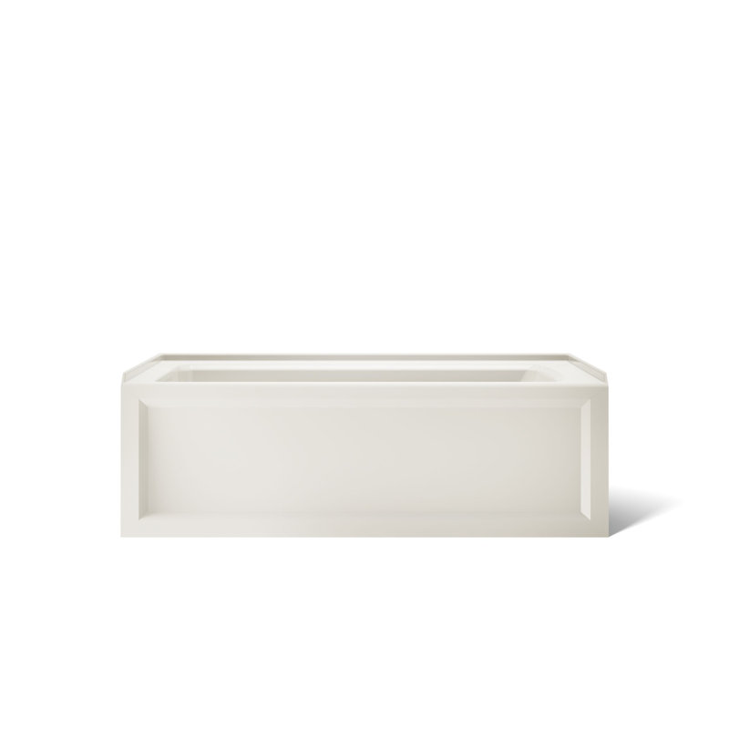 Archer 60" x 32" Alcove/Tile Soaking Bathtub, Biscuit, Left