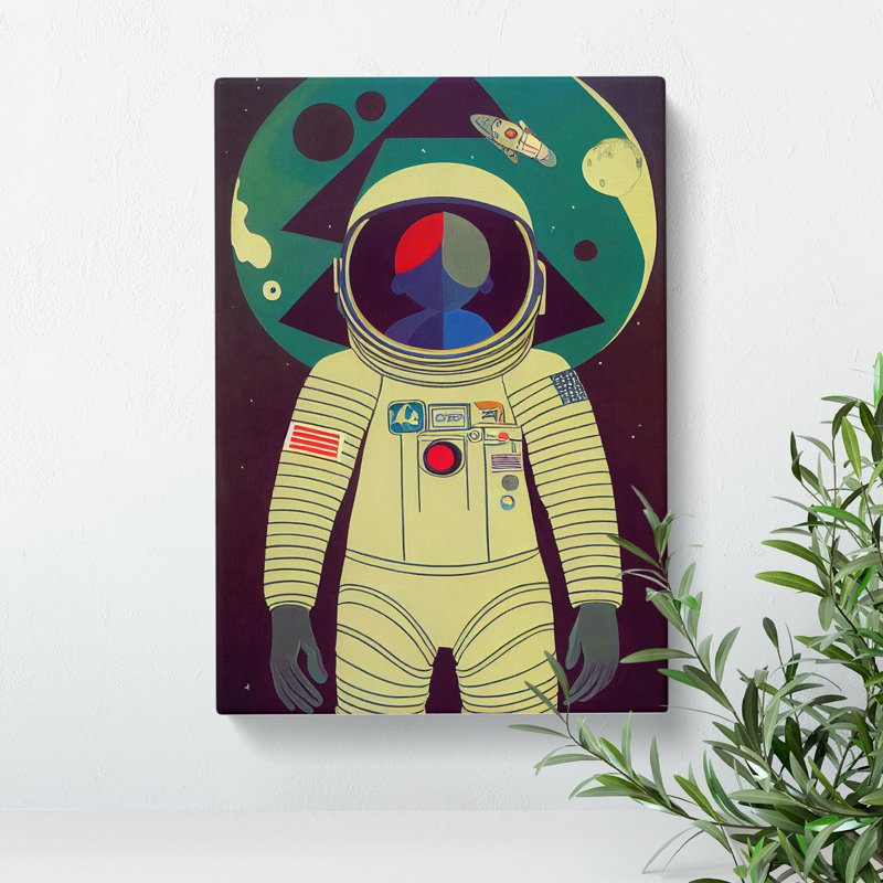 XC1022-3779X Retro Astronaut No.4 - Wrapped Canvas Print, 76cm H x 50cm W x 3cm D