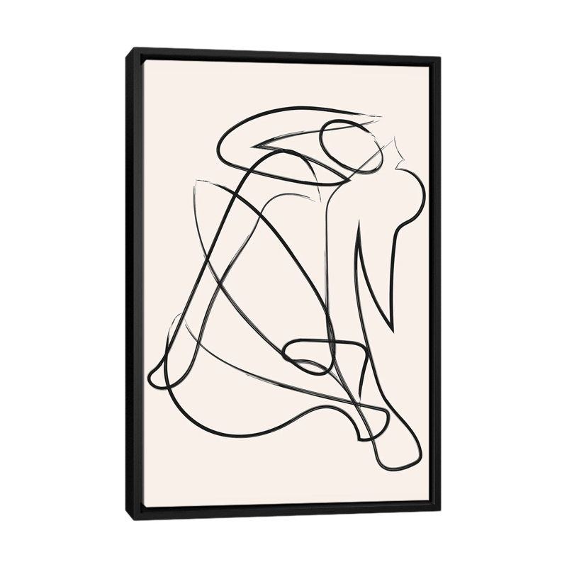 « Déconstruit silhouette Natural » par Mambo art studio-impression, Pas de tapis, Toile avec cadre noir