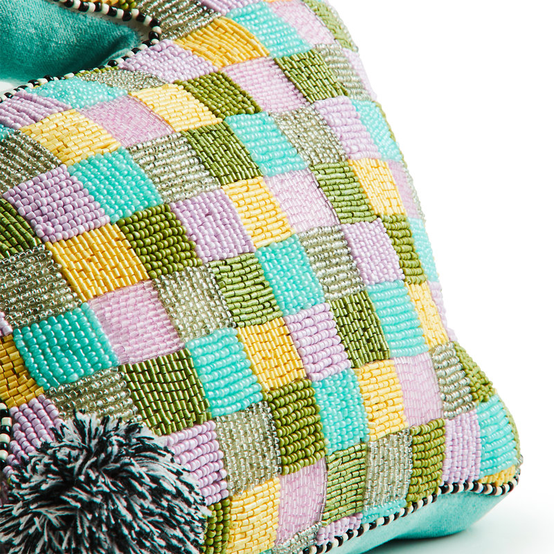 Multi Check Bunny Shaped Throw Pillow