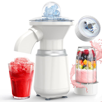 Machine à glaçons à la machine à glaçons, machine à glaçons pilée 2 en 1, machine à boisson glacée à la crème glacée 22000 RPM avec lame en acier inoxydable et recettes de smoothies, pour la maison, la cuisine, la fête et l'été