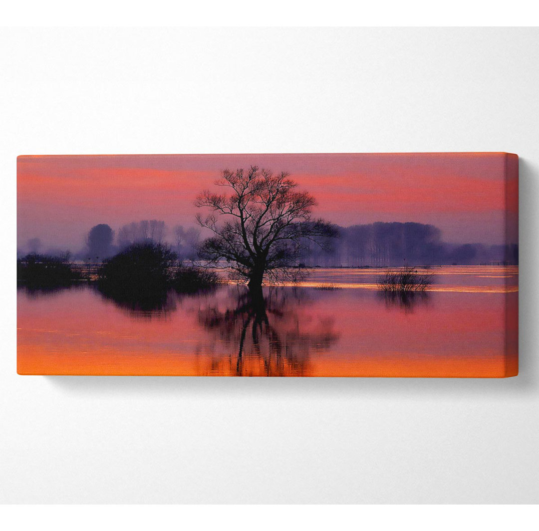 Orange Morning Reflections Panoramaleinwand