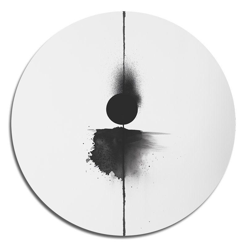 Décoration murale ronde en métal Minimalisme abstrait, L 23 po x H 23 po