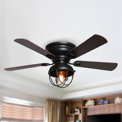 Ventilateur de plafond encastré à 5 pales de 42 po avec télécommande et ensemble d'éclairage inclus Pickard