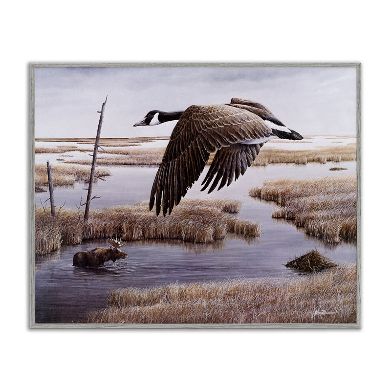 Goose Over Creek, estampe numérique encadrée par Kevin Daniel, Estampe numérique Farmhouse, H 24 po x l 30 po