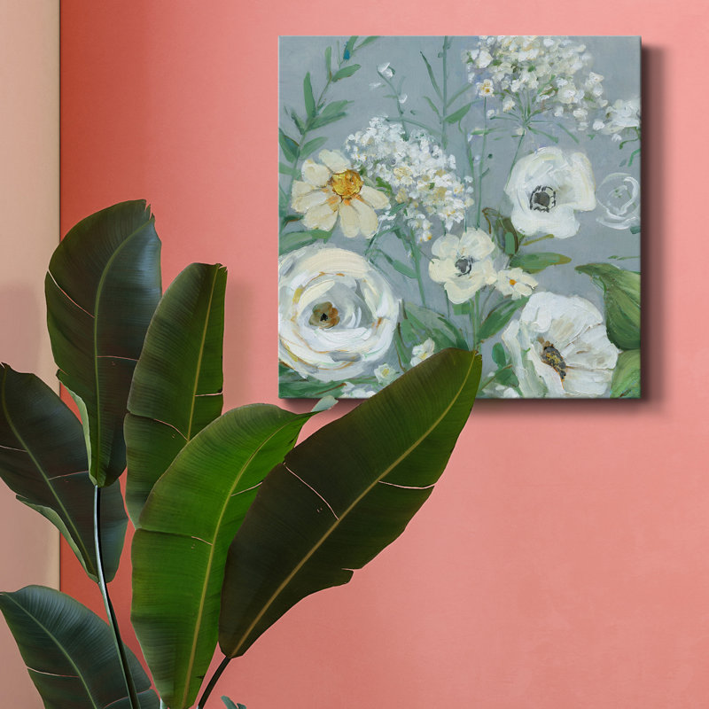 Painterly Garden I - Reproduction d'art sur toile tendue, H 16 po x l 16 po x P 1 po
