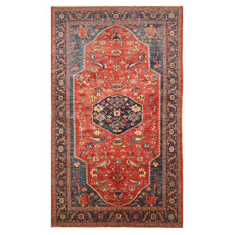 Aryana Wool Oriental Area Rug in Red