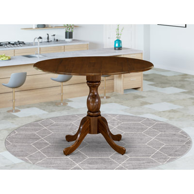 Table de salle à manger Dublin Kitchen - plateau de table rond en bois avec base Dropleaf et piédestal