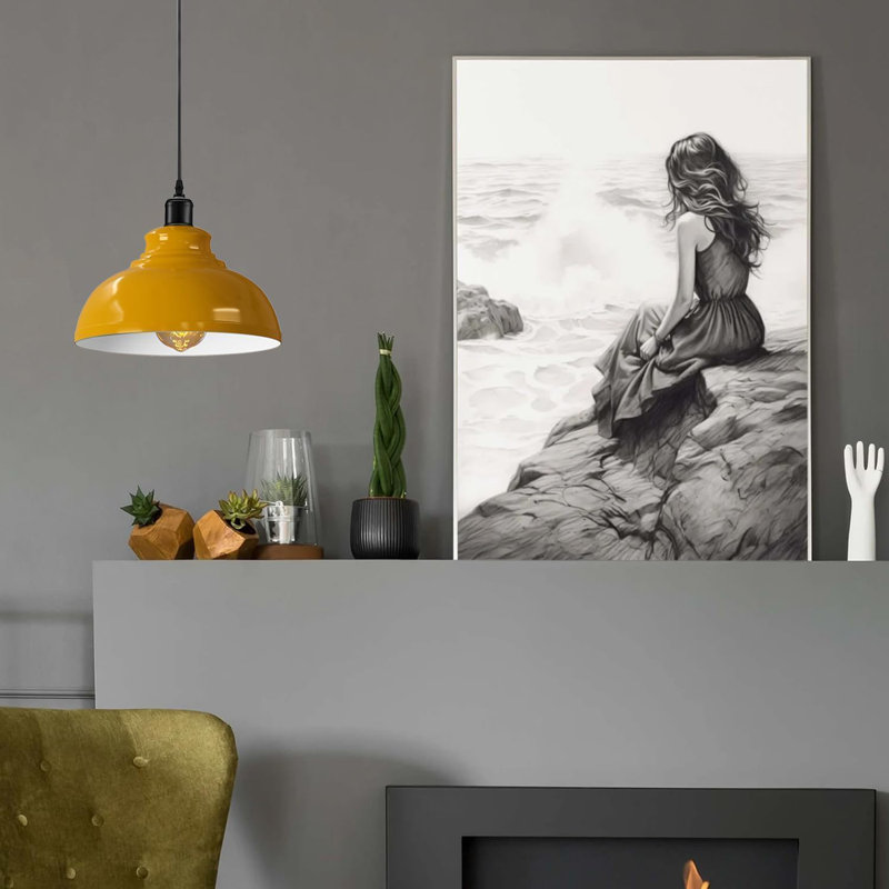 Reich 1 - Light Dome Pendant, 124cm H x 30cm W x 30cm D, Gloss Yellow
