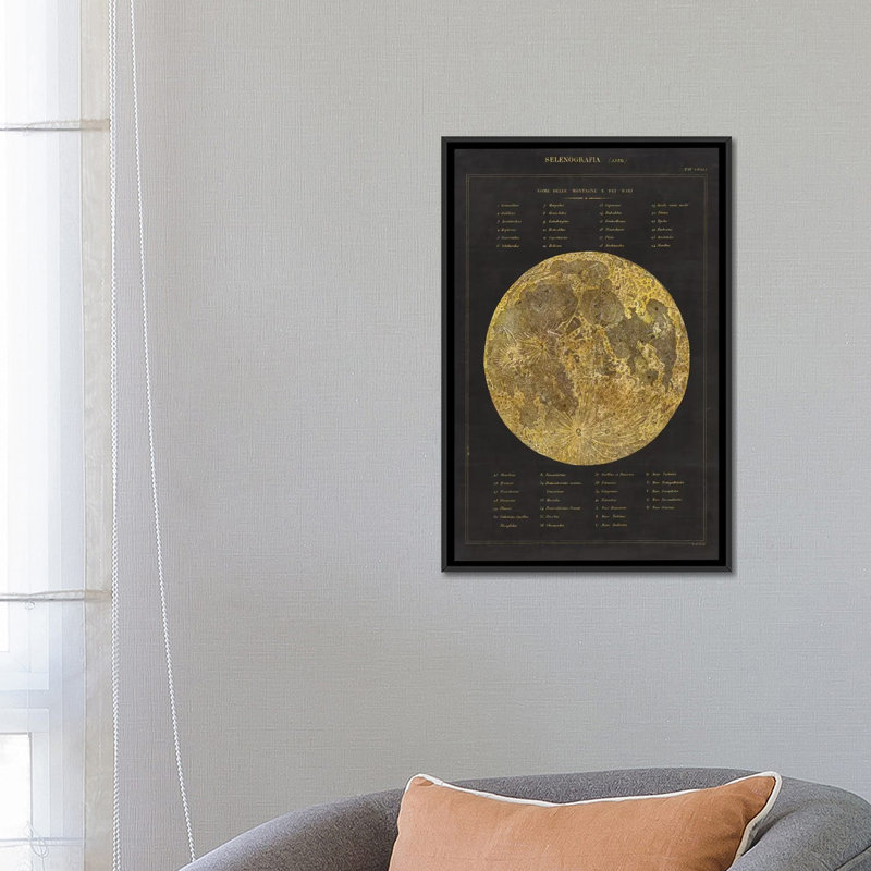 « astronomie chart i », reproduction d’art sur toile tendue, H 26 po x l 18 po x P 1,5 po, Toile avec cadre noir