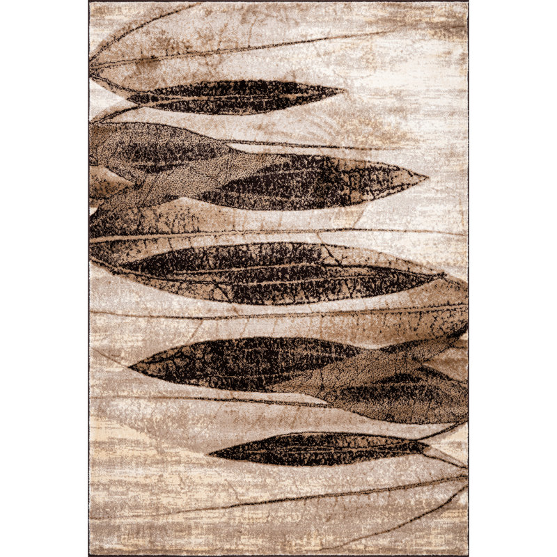 Abstract Area Rug, Brown, Rectangle 80 x 150 cm