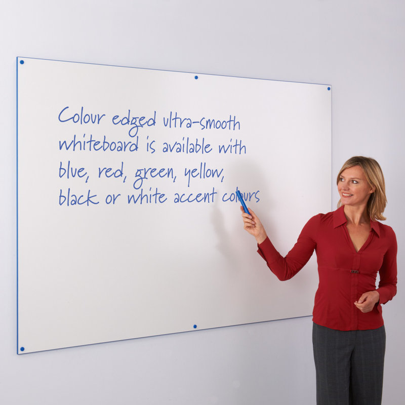 Wall Mounted Whiteboard, 120 cm H x 240 cm W, Blue