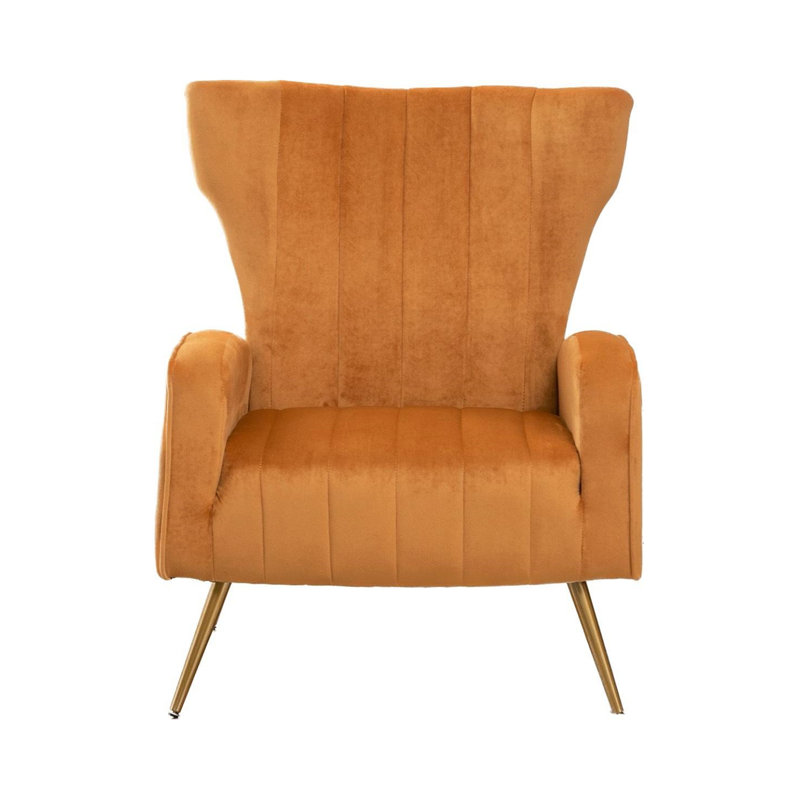 Velvet Armchair, Mustard Yellow Velvet