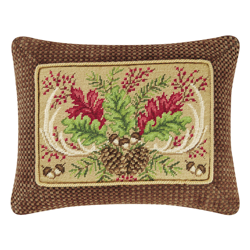 Alpine Lodge Needlepoint Pillow