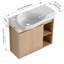 Meuble-lavabo mural 26 po avec lavabo en céramique et porte à fermeture en douceur-2065014877
