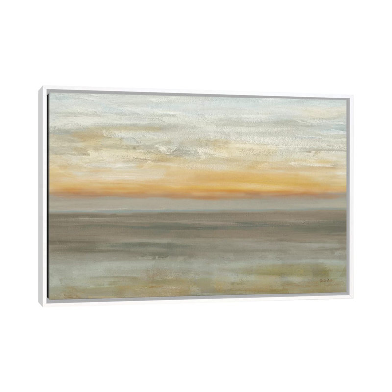 «Gray Horizon» par Cynthia Coulter - reproduction d'art, H 32 po x l 48 po x P 1,5 po, Toile blanche encadrée, Pas de tapis