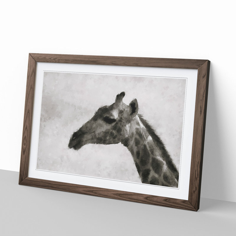 Giraffe Vol.4 - Framed Print, 27cm H x 36cm W x 2cm D, Walnut Framed
