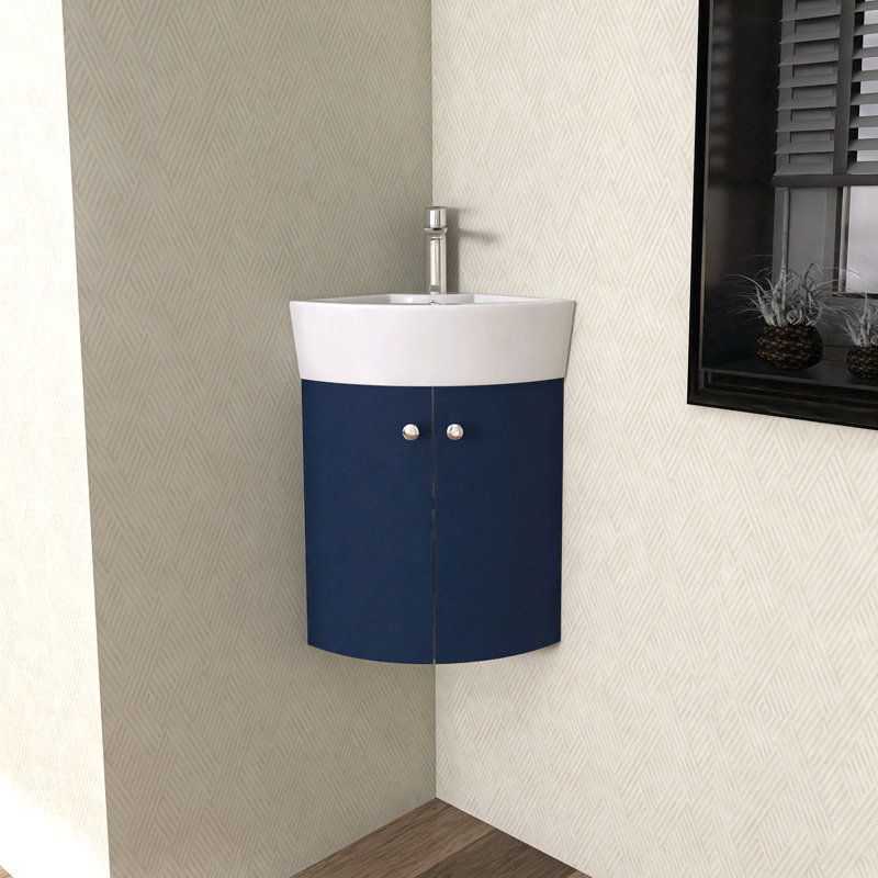 12.84'' Single Bathroom Vanity with Ceramic Top