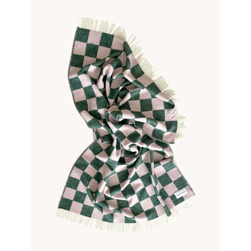 Throw Blanket, Green/Pink