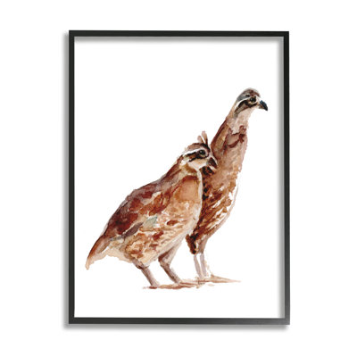 Paire d'oiseaux cailles, chambre d'enfant, faune par Fox Hollow Studios - Peinture