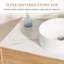 Meuble-lavabo suspendu de 91 cm (36 po) avec comptoir en pierre frittée, armoire en bois clair et rangement ouvert. Lavabo non inclus.