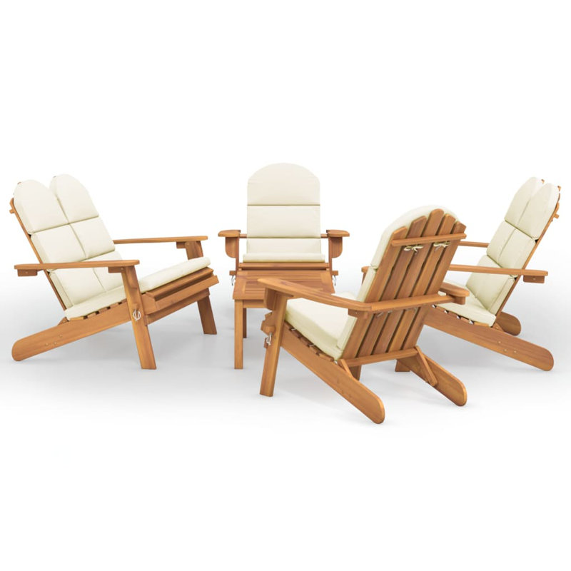 Ensemble de chaises Adirondack d'extérieur Petronia, Brun / blanc