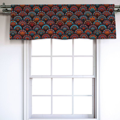 Sateen Ikat Ruffled Window Valance