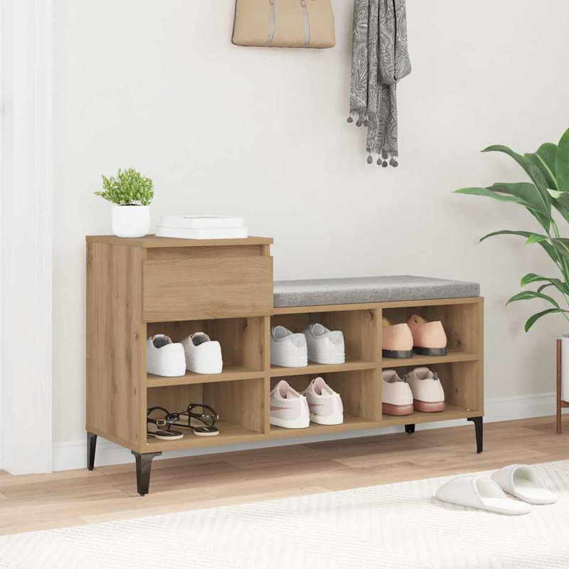 6 Pair Shoe Storage Cabinet, Brown