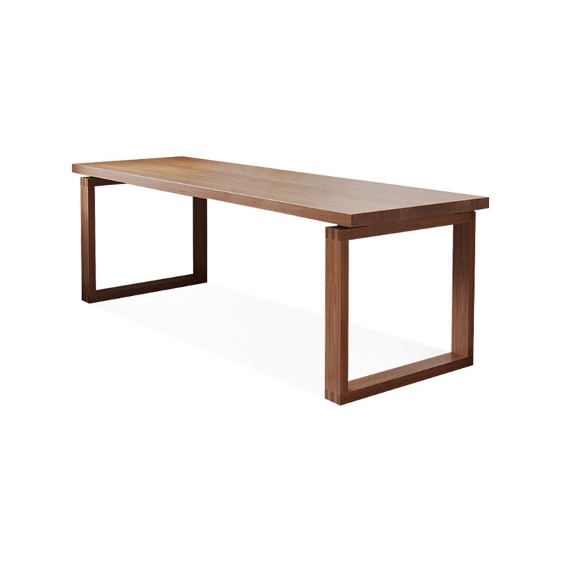 Bureau rectangulaire en bois massif brun clair, H 29,53 po x l 86,61 po x P 23,62 po