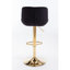 Ensemble de tabourets de bar réglables en velours pivotant avec pieds dorés, combinant confort et style.-2005687081