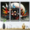 «Minimalist Colorful Spheres and Waves», reproduction sur toile 3 pièces