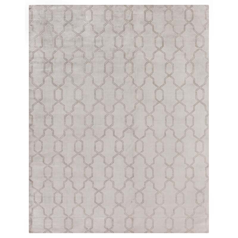 Samara Geometric Area Rug in Light Silver, Rectangle 10' x 14'