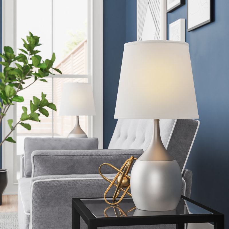 Holmesfield Metal Table Lamp, Silver