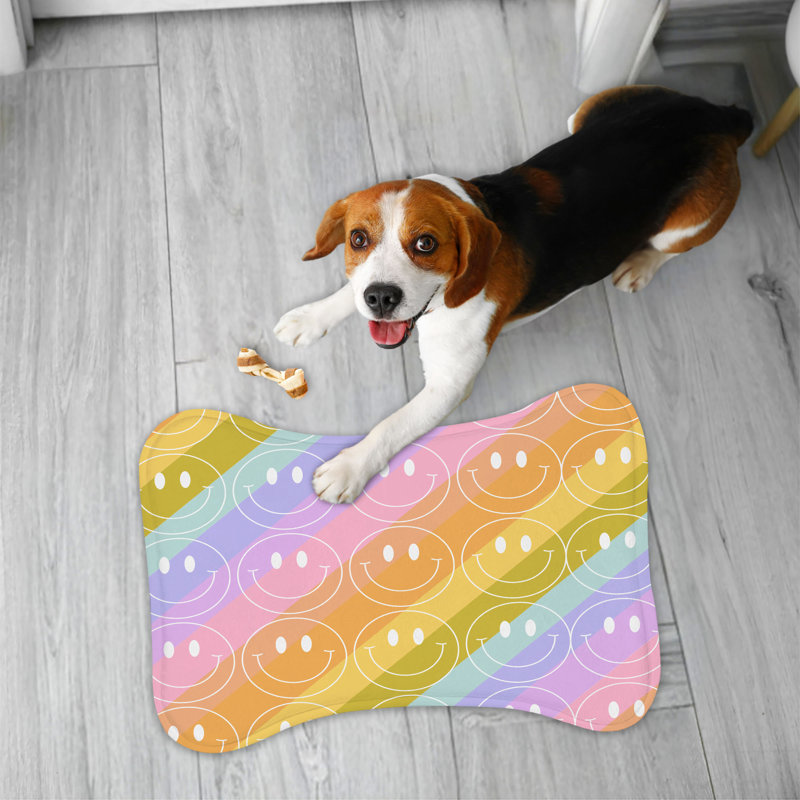 Tapis délavé en forme d'os 1 pièce