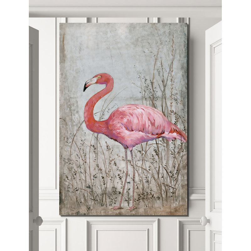 « american flamant rose ii », reproduction, H 18 po x l 12 po x P 1,5 po, Toile tendue