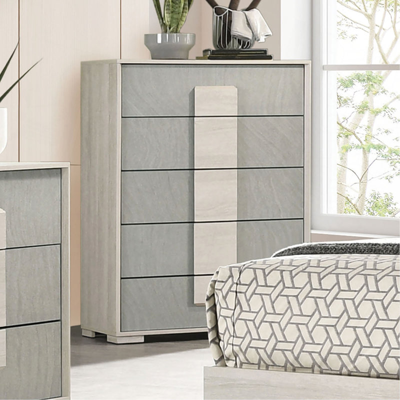 Commode à tiroirs à queue d'aronde française de style contemporain 1pc